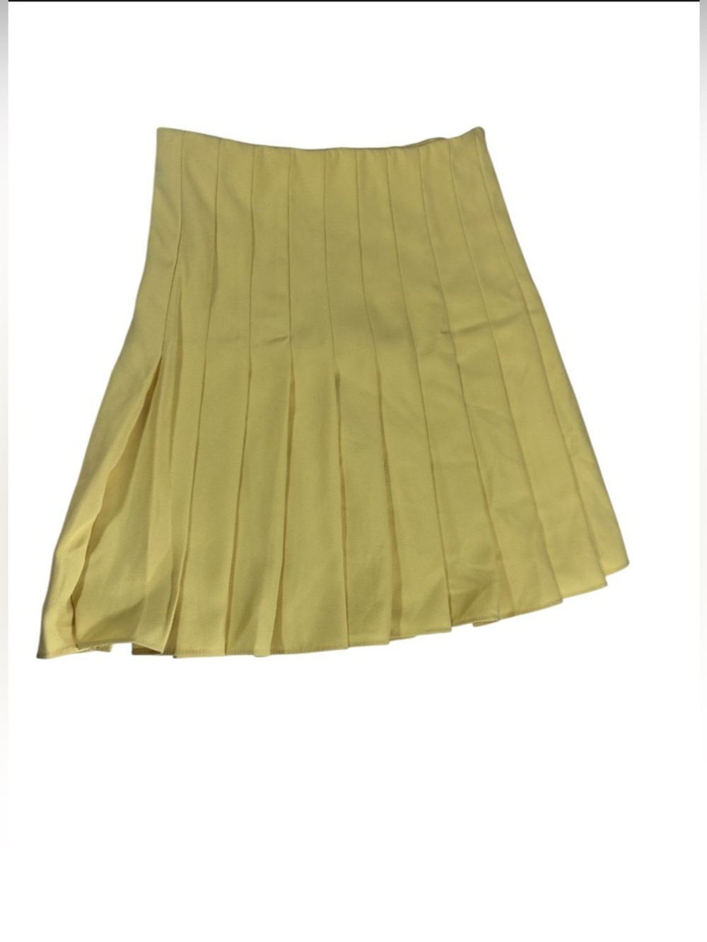 Zara Woman Lemon Yellow Pleated Mini Skirt XS High Waisted Vibrant Aesthetic - Picture 4 of 8